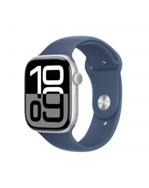 Apple Watch Series 10 GPS + Cellular 46mm Argento Cassa Alluminio con Denim Sport Band - M/L